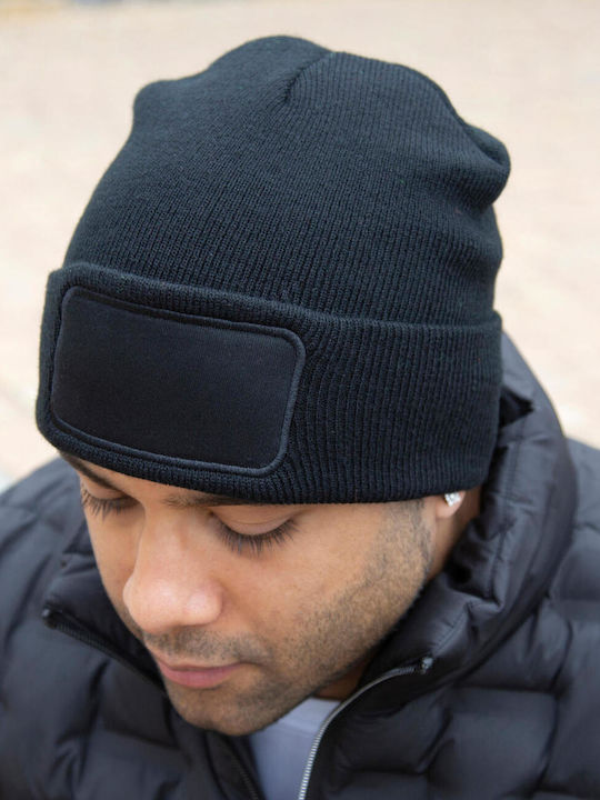 Beanie Unisex Σκούφος Πλεκτός σε Μαύρο χρώμα