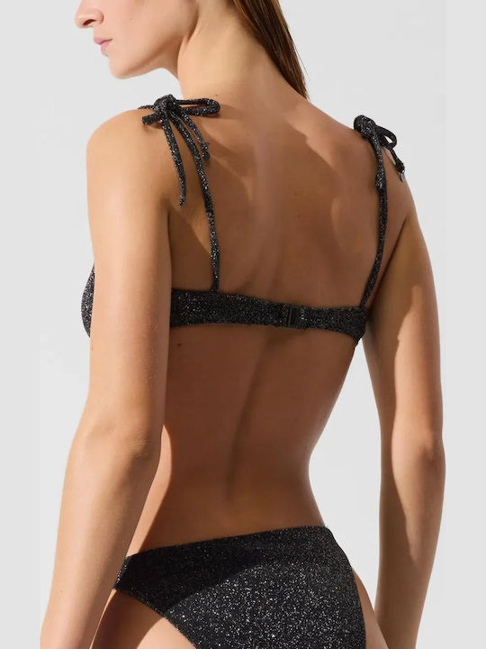 Karl Lagerfeld Bikinioberteile Dreieck Schwarz Lurex
