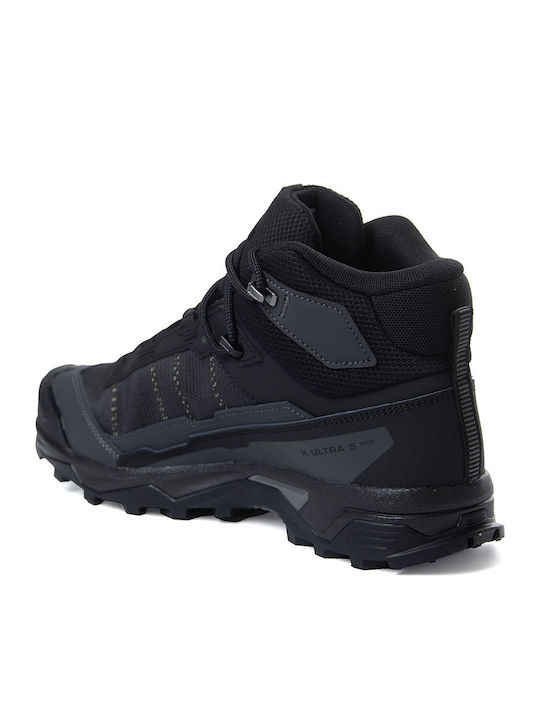 Salomon X Ultra 5 Mid Men's Hiking Boots Waterproof with Gore-Tex Membrane Black