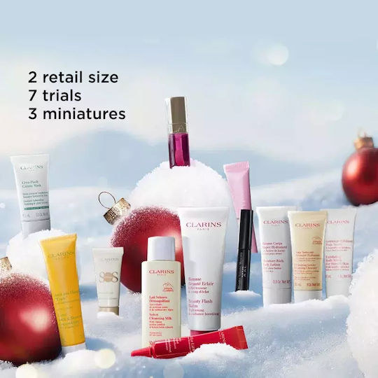 Clarins Adventskalender 12 Feiertagssaison Farb Schwarz Rosa