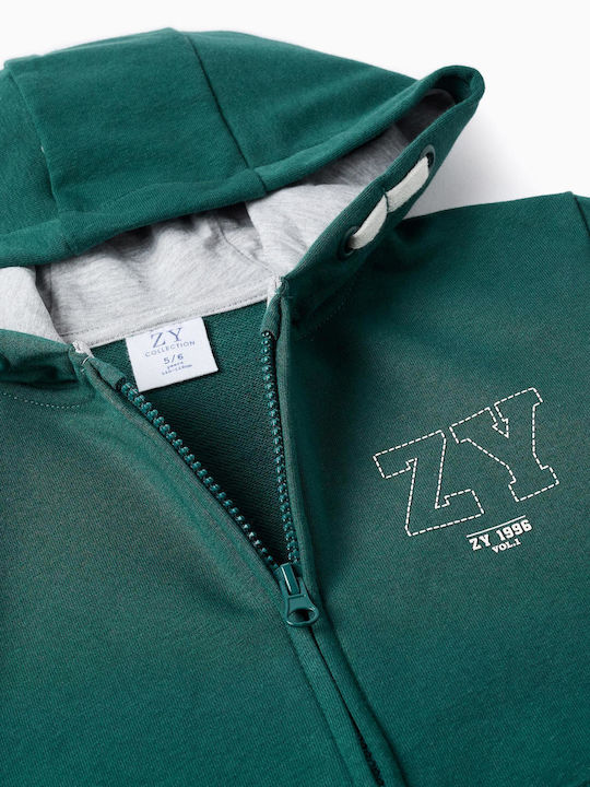 Kids Sweatshirt Cardigan Cypress Green