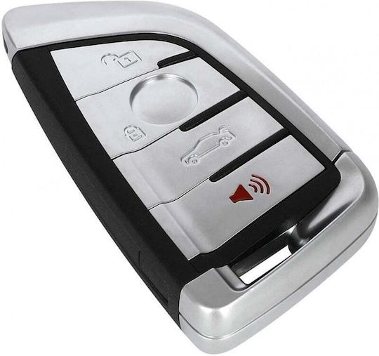 Husă Pentru Chei Auto Compatibilă Bmw Seria 1,2,3,4,5,6,7 X 4 Butoane Lamă Argintie