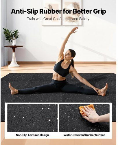 Vevor Gymnastikmatten Puzzle Gymnastikmatten Schwarz 61x61x1cm 12 Stück