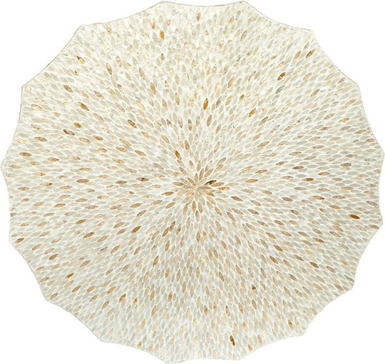 Кръгла Централна Кафе Маса Ivory Дървена Екрю Ш90xД90xВ40см