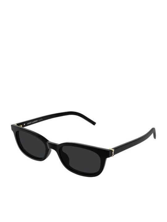 Ysl Woman Sunglasses With Black Horn-Rimmed Frame And Black Lens