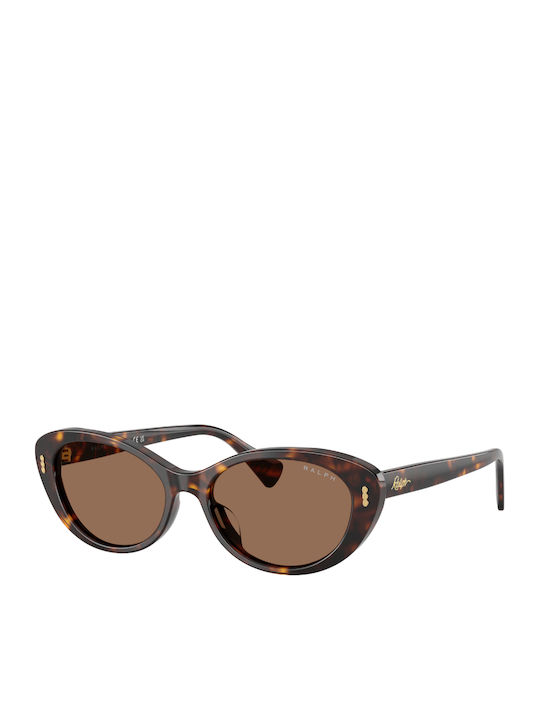 Ralph Lauren Unisex Sunglasses with Brown Horn-Rimmed Frame and Brown Lens