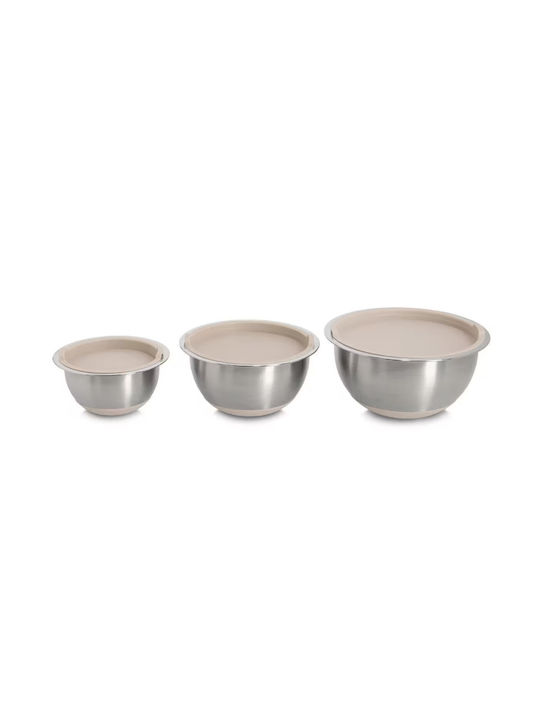 Zeller Σετ Δοχεία Φαγητού Inox Ασημί 27cm 3τμχ