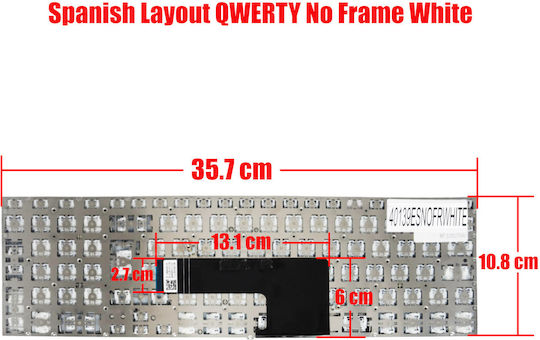 Spanish Laptop Keyboard Sony Vaio Fit SVF15 SVF152 SVF1521C5E SVF15218CXW SVF152C29M SVF152A29M SVF153 SVF153A1YM SVF153A2TT SVF154 SVF15A1M2ES SVF15A1S2ES ES No Frame White Code 40139esnofrwhite