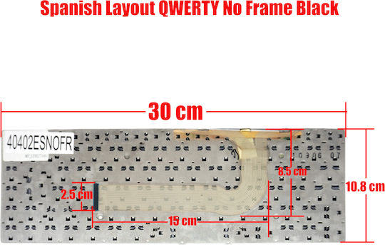 Spanish Laptop Keyboard For Samsung Qx410 Q330 Q430 Q460 Np-q430 Np-qx411 Ba59-02792b Ba59-02793a 9z.n5psn.001 Es Without Frame Black Code 40402esnofr