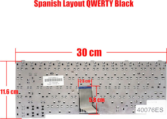 Spanish Laptop Keyboard for Samsung R60 R70 R58 R508 R503 R509 R510 R560 V072260as1 Us V072260bs1 Cnba5902044l Ba59-02044l Cnba59044lbil V072260hs1 Cnba5902296mbil V072260ak1 42t3241 Es Black Code 40076es