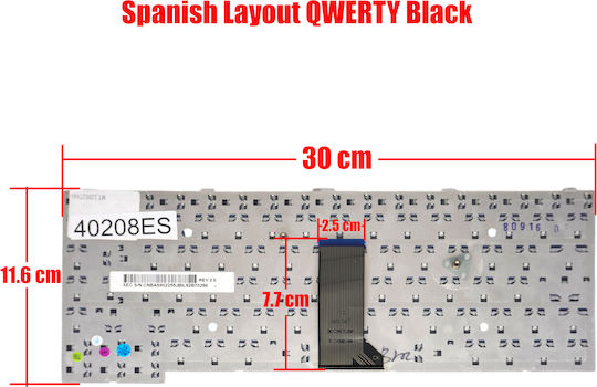 Spanish Laptop Keyboard Samsung Q310 Q305 Q308 NP-Q310 NP-Q308 NP-Q305 NP-Q310-AA01US V072260CK1 BA59-02255F BA59-02255J ES Black Code 40208ES
