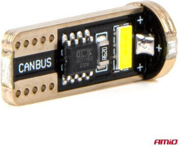 AMiO Lămpi Auto W5W / T10 Canbus LED 6000K Alb Rece 12-24V / 12V 2 bucăți