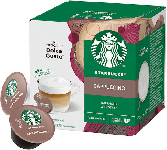 Starbucks Κάψουλες Cappuccino Συμβατές με Μηχανή Dolce Gusto 12caps