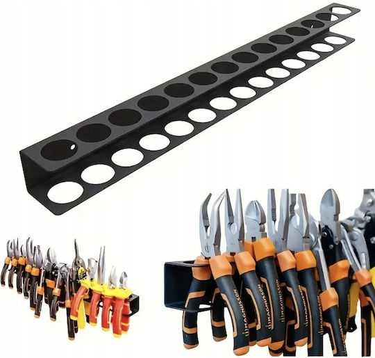 Zola Suport Multifuncțional De Perete Pentru Unelte 14 Compartimente Organizare Accesorii De Montare Incluse Oțel 40 Cm Negru