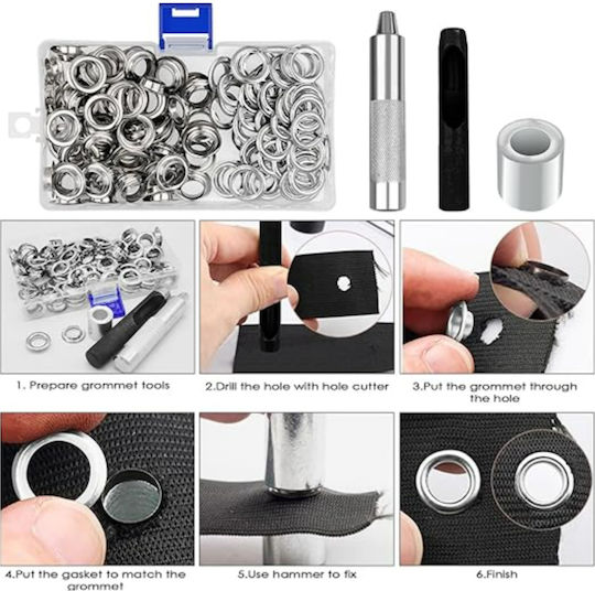 Kit 100 Capace Metalice Dispozitiv De Fixare Pentru Perforator Diametru Exterior 20 Mm Diametru Interior 12 Mm Înălțime 4.5 Mm Cutie De Depozitare Din Oțel Carbon