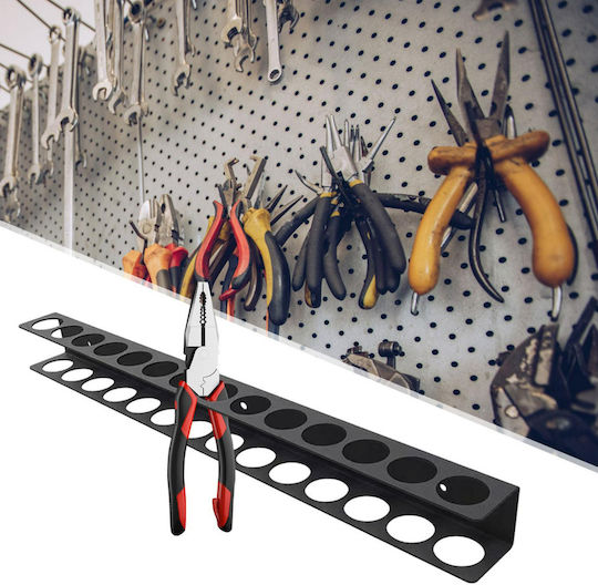 Zola Suport Multifuncțional De Perete Pentru Unelte 14 Compartimente Organizare Accesorii De Montare Incluse Oțel 40 Cm Negru