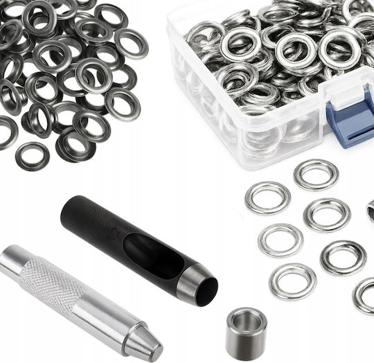 Kit 100 Capace Metalice Dispozitiv De Fixare Pentru Perforator Diametru Exterior 20 Mm Diametru Interior 12 Mm Înălțime 4.5 Mm Cutie De Depozitare Din Oțel Carbon