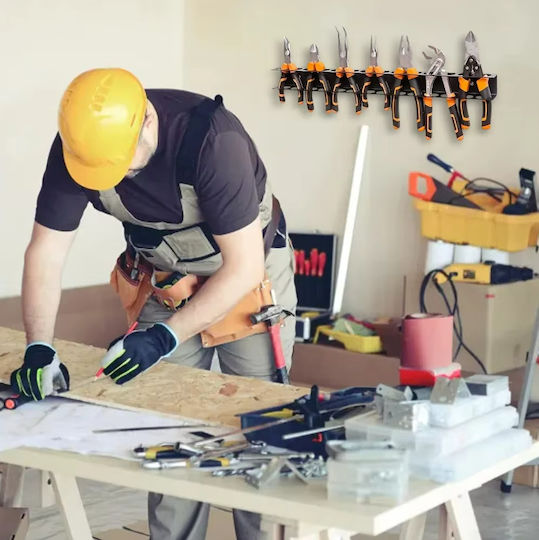 Zola Suport Multifuncțional De Perete Pentru Unelte 14 Compartimente Organizare Accesorii De Montare Incluse Oțel 40 Cm Negru