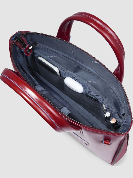 Piquadro Briefcase Laptop 14" Blue Square Red