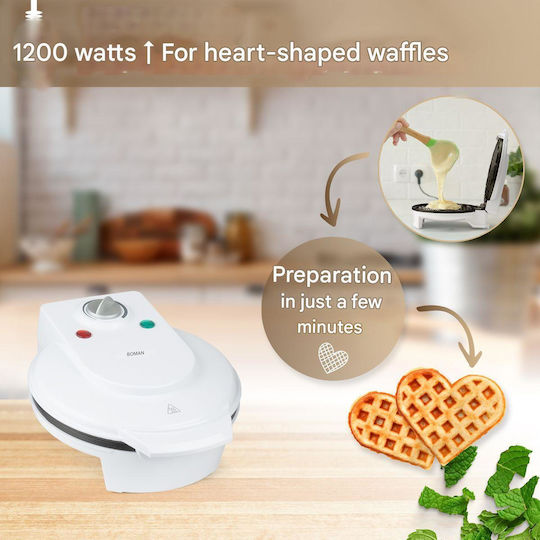 Bomann WA 5018 CB Βαφλιέρα για Βάφλες Καρδιά 1200W White