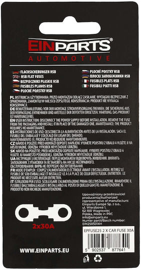 Siguranțe Lamă Plată Einparts 42 Mm 30a Set 2 Bucăți Vehicule