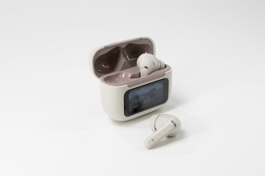 AGM Buds 9 Bluetooth Handsfree Ακουστικά με Αντοχή στον Ιδρώτα και Θήκη Φόρτισης Μπεζ
