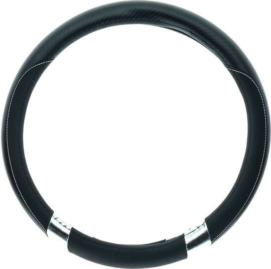 Einparts Car Steering Wheel Cover Synthetic Silver With Silver Seam