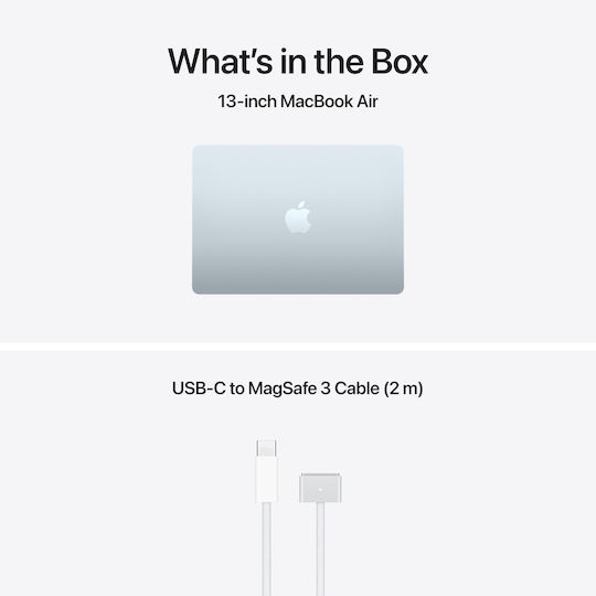 Apple MacBook Air 13.6 Zoll IPS Retina Display (M5-10-Kern/16GB/512GB SSD/8-Kern GPU) Himmelblau Internationales Englisch Tastatursprache