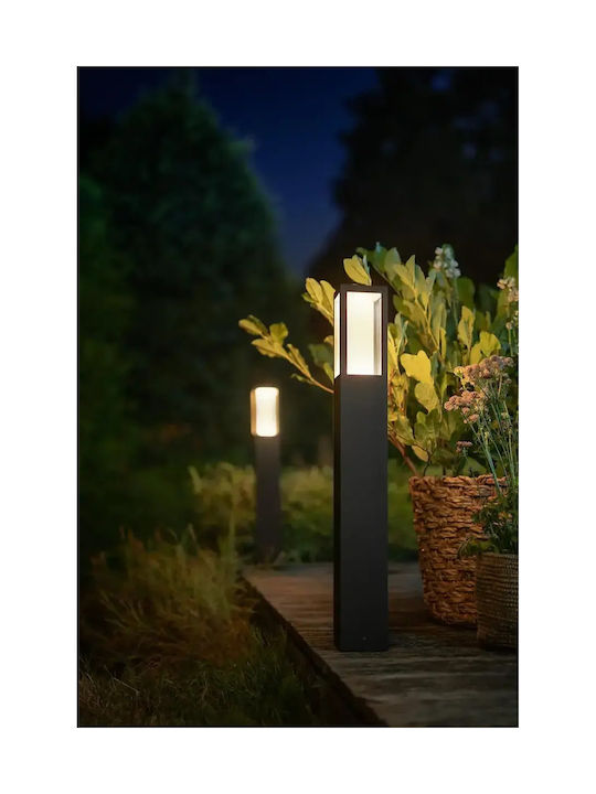 Philips Impress Външна Стояща Лампа Малък Пост LED със Студено Бяла Светлина IP44 Черна