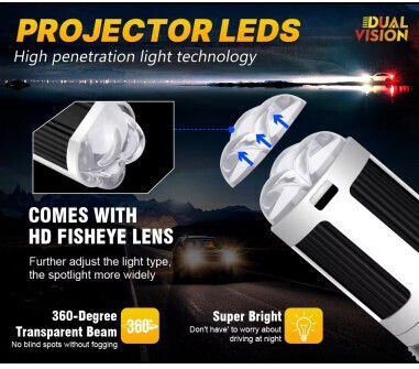 Lampa Moto H4 LED 6000K Alb Rece 12-24V 26W