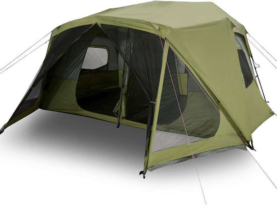 vidaXL Summer Camping Tent Green for 10 People 443x437x229cm