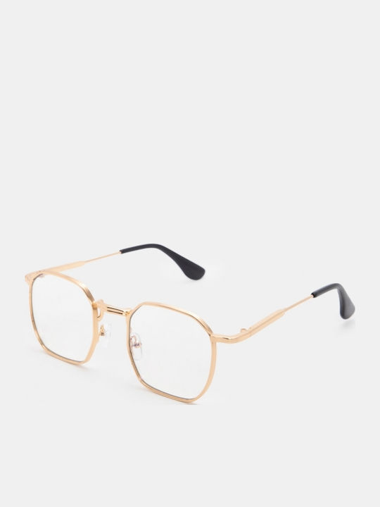 Luigi Unisex Sunglasses With Gold Metallic Frame And Gold Lens 4856009