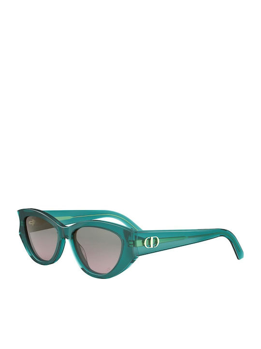Dior Women's Sunglasses with Transparent Horn-Rimmed Frame and Transparent Gradient Lens