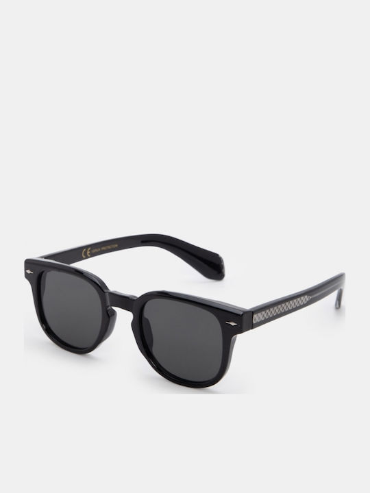 Luigi Unisex Sunglasses with Silver Frame and Silver Mirror Lens 4855911