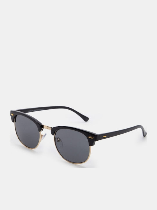 Luigi Black Sunglasses With Metallic Frame