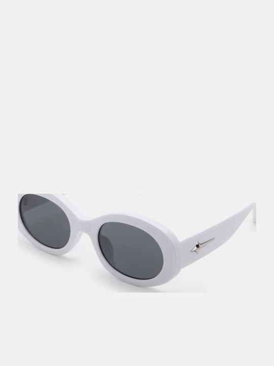 Luigi Unisex Sunglasses With White Frame And Black Lens 4856404
