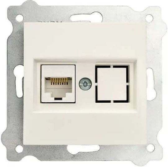 Eingebaute Netzwerksteckdose Cat 6 Exen Weiß 290-000103-253
