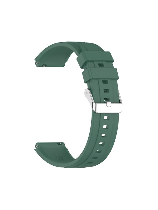 Huawei Watch Gt4 41mm Official Steps Style Silver Buckle Silicone Watch Band Dark Green