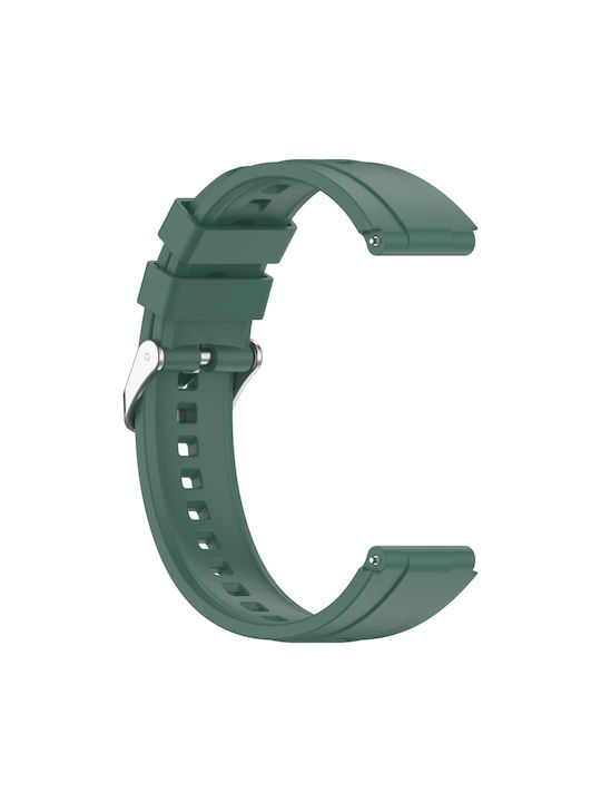 Huawei Watch Gt4 41mm Official Steps Style Silver Buckle Silicone Watch Band Dark Green