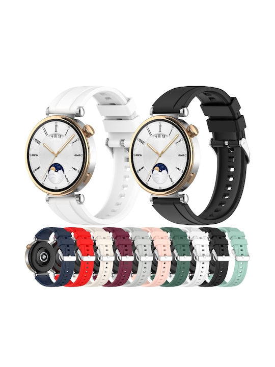 Huawei Watch Gt4 41mm Official Steps Style Silver Buckle Silicone Watch Band Pink