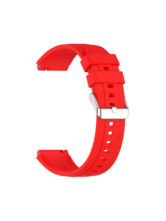 Huawei Watch Gt4 41mm Official Steps Style Silver Buckle Silicone Watch Band Red