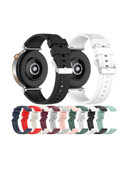 Huawei Watch Gt4 41mm Official Steps Style Silver Buckle Silicone Watch Band Black