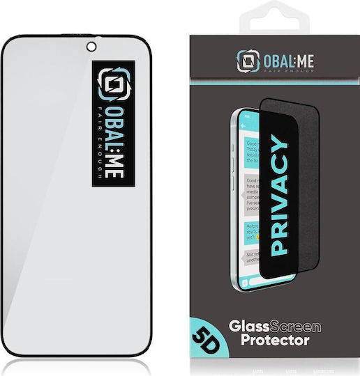 iLike 5D Privacy Tempered Glass Μαύρο (iPhone 14 Pro)