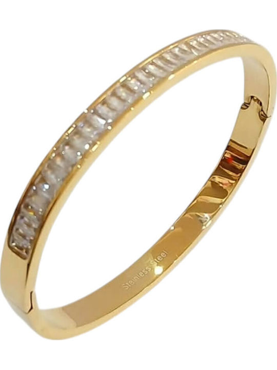 Kalliopi Silver Γυναικείο Βραχιόλι από Ατσάλι Επιχρυσωμένο 6cm