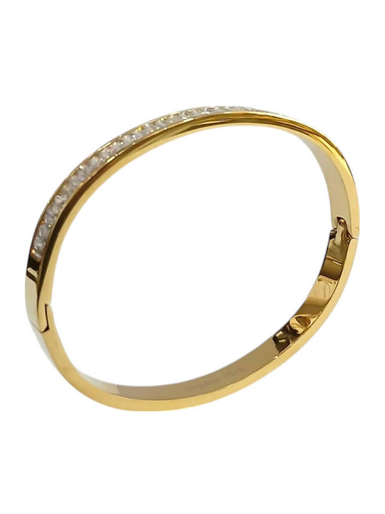 Kalliopi Silver Γυναικείο Βραχιόλι από Ατσάλι Επιχρυσωμένο 6cm