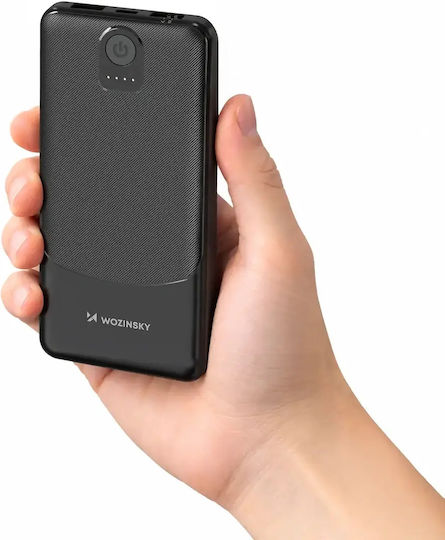 Wozinsky Wpower 10000mAh with 2 USB-A Ports and USB-C Port Black