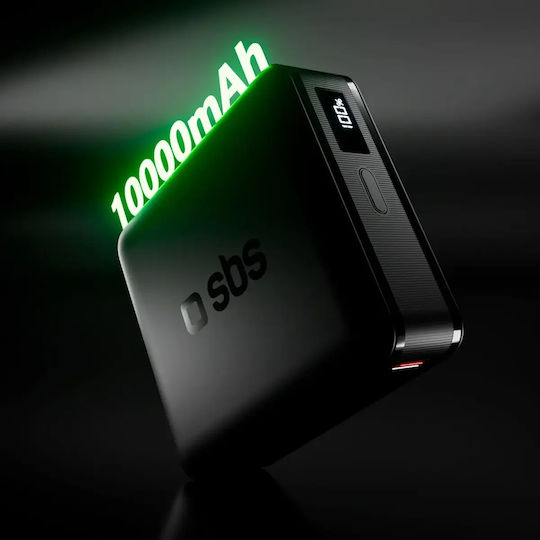 SBS High Density Power Bank 10000mAh 30W με Θύρα USB-C Μαύρο