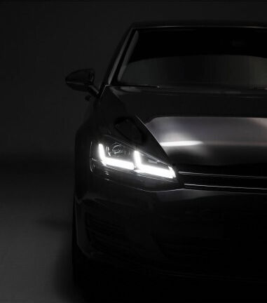 Комплект 2 Led Фарове Vw Golf Vii 2012-2016 Черни Ledriving Xenon Halogen Position Osram