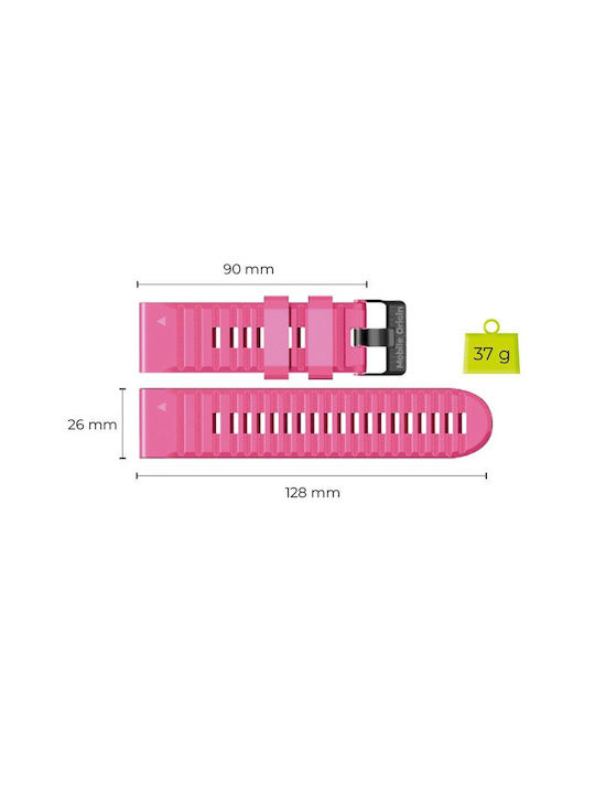 Mobile Origin Easy Strap Silicone Watch 26mm Pink Mo-ess-26-pnk