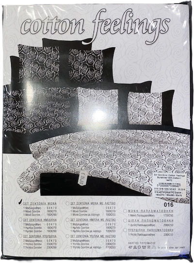 Sunshine Cotton Feelings Σετ Σεντόνια Μονά 170x260εκ. Φούξια (4τμχ)